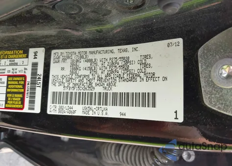 2012 Toyota Tundra Limited 5.7L V8 from USA, damaged, VIN 5TFBY5F15CX263529